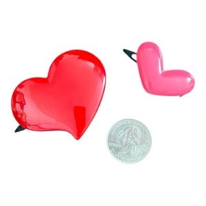 Red and Pink Heart Hair Clips